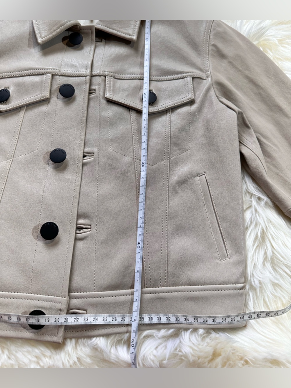 Rag & Bone Debbie Leather Jacket XS | Stone Beige Lamb Leather | NWT - Picture 7 of 11